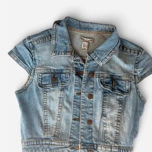 MNG Jeans Light Blue Sleeveless Denim Jacket Size M